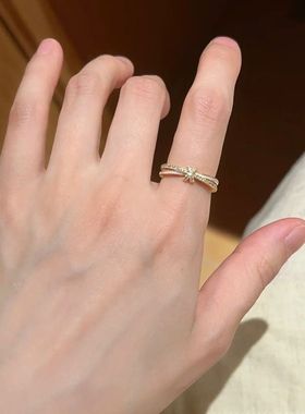 戒指打结女款小众高级轻奢设计2025气质新款精致开口食指指环