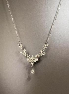 Vintage饰品爆款金属钻星芒月牙热销百搭项饰项链欧美月亮