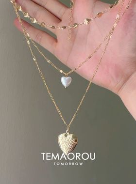 Vintage 古着「Locket Story」爱心锁骨链