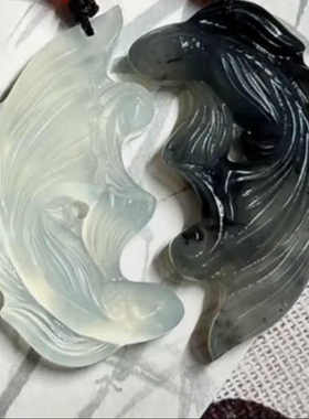 双鱼玉佩挂件闺蜜信物姐妹一对新中国风吊坠项链古风配饰一人一半