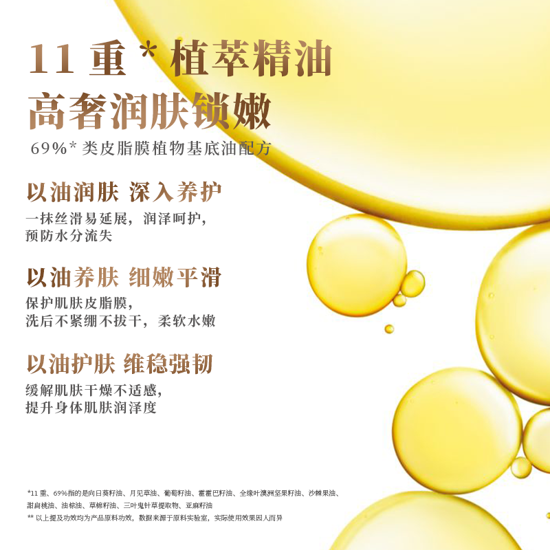 UDAéR尤黛月见草奢润沐浴油深层清洁洗卸合一持久留香沐浴露正品