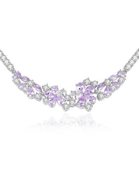 春日繁花仙女轻奢项链感项链名媛少女风气质不撞款晚宴梦幻紫