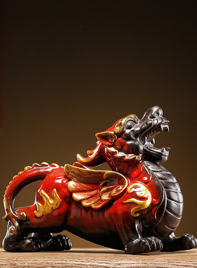 速发招财陶瓷貔办摆件一对聚财貔恘玄关貅公室内客装桌面厅饰开业