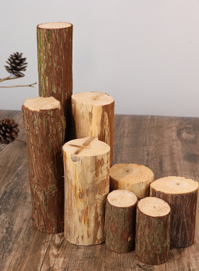 杉树桩木桩真实原木桩圆木墩篱笆栏栅商场服装店餐厅橱窗花艺道具