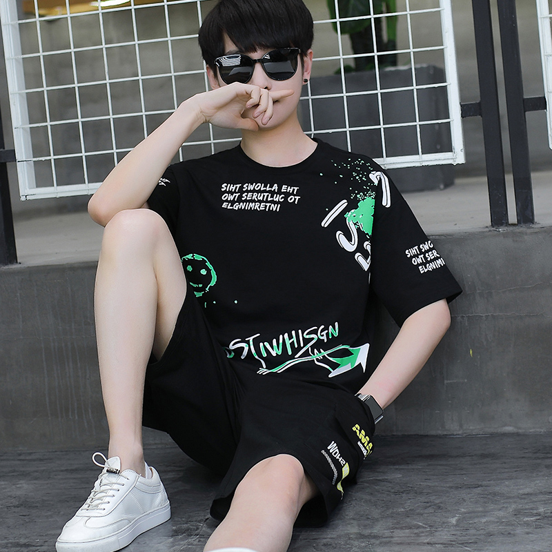 男童短袖运动套装夏季潮帅气儿童衣服初中生男孩洋气时髦大童夏装_童装_婴儿装_亲子装
