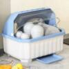 Household dish storage rack kitchen drain cupboard with lid