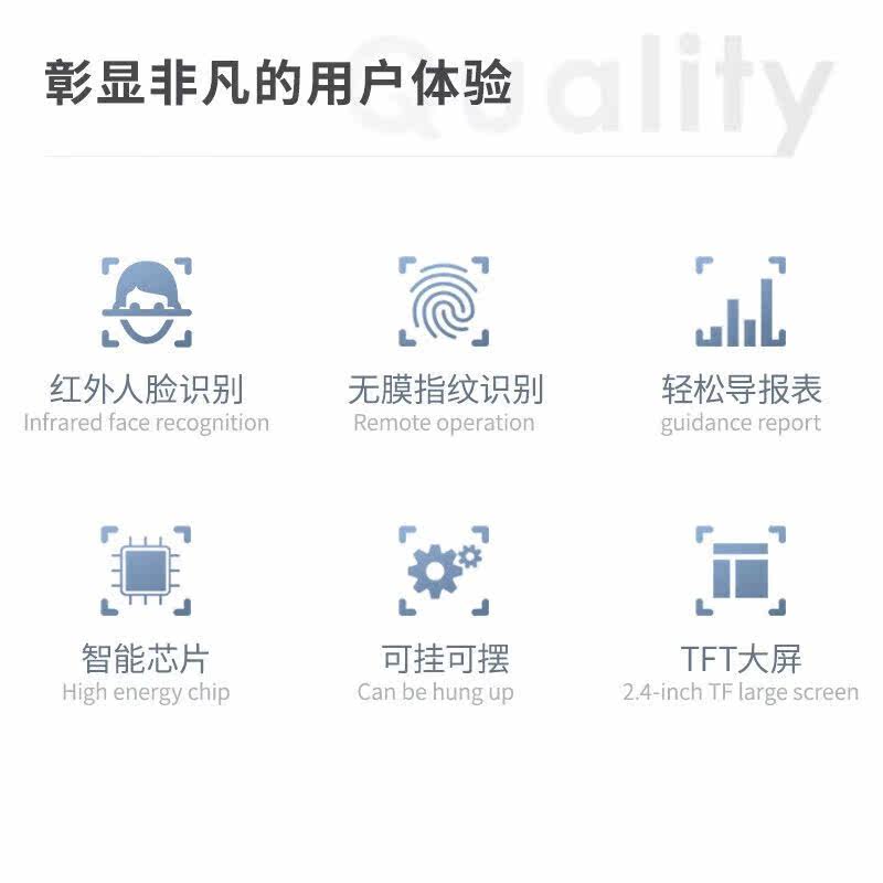 Deli smart time attendance machine face and fingerprint mixed recognition time attendance clock machine employee sign on and off work