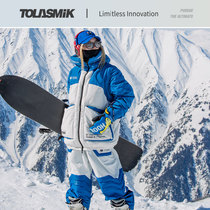 tolasmik24 Ski Down Clothing Blue Collared White Men And Women Windproof Waterproof Slip Snowsuit Ski Pants Equipment Complete
