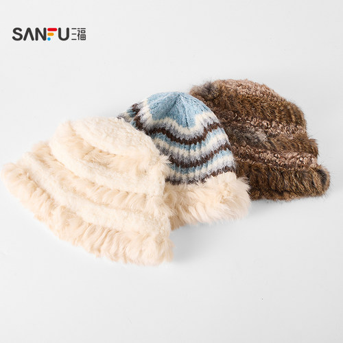 三福混款西瓜帽 时尚潮流服饰配件造型柔软保暖帽子850295 - 图2