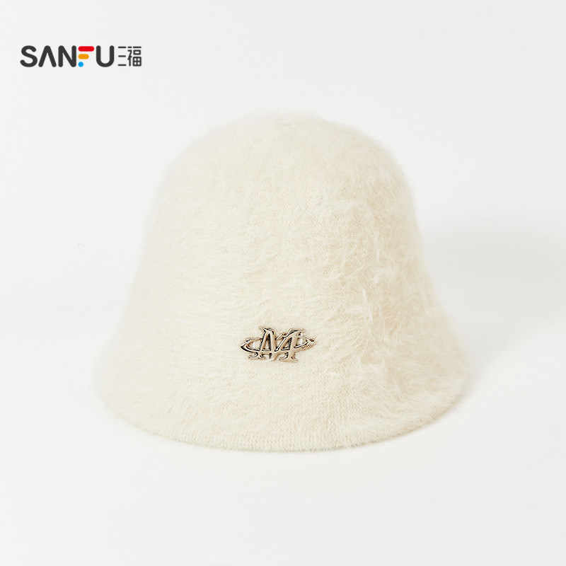 三福精美毛毛礼帽 气质时尚毛绒感服饰配件装饰帽子511043