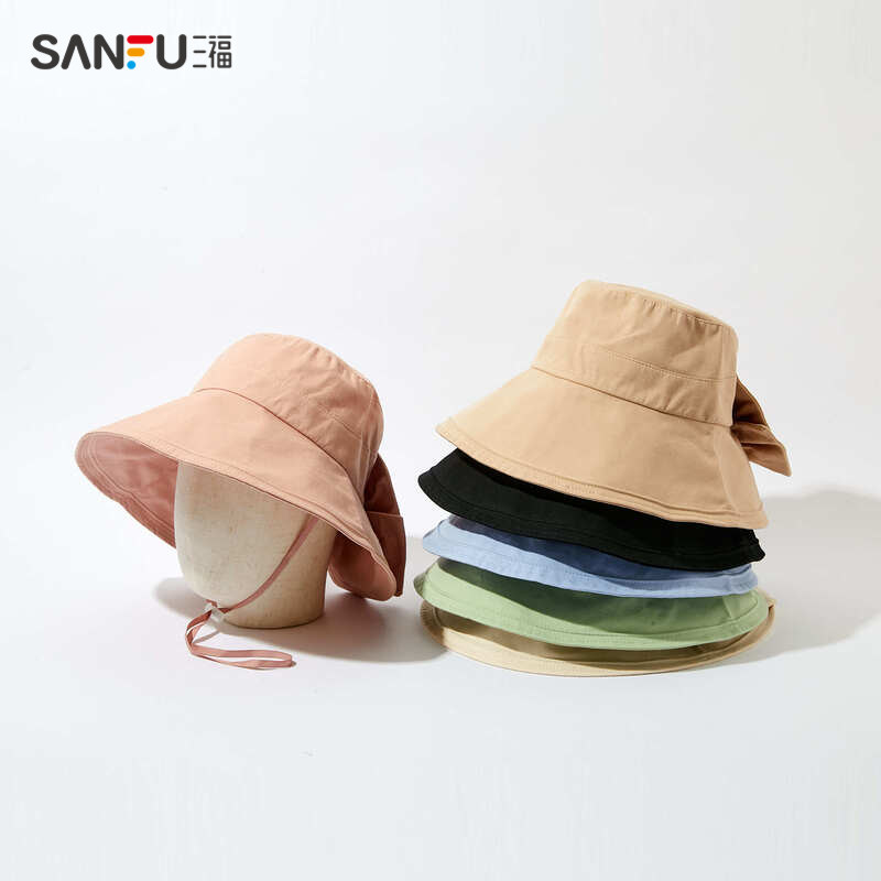 三福2022新款夏季淑女简约防晒帽子 sanfu服饰帽子