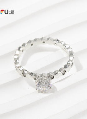 三福休闲造型基础指环单只 时尚个性简约首饰配饰戒指848958