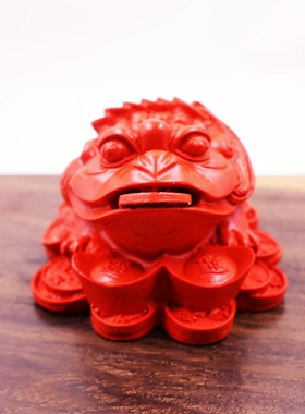 中国风朱砂金蟾摆件招财茶宠