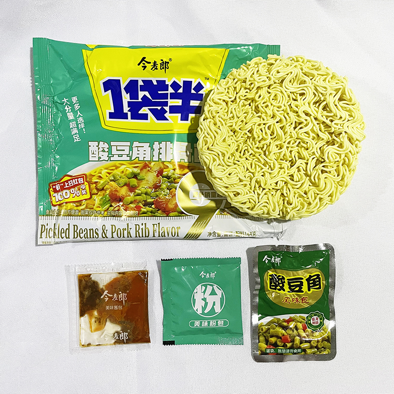 今麦郎一袋半酸豆角排骨大面块速食泡面整箱袋装24袋煮面面条香辣 - 图1