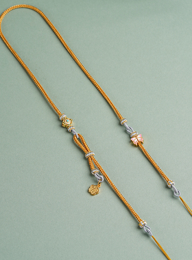 原创设计锦鲤锁双耳配链吊坠链条挂绳纯手工制作八股绳佛牌玉牌绳