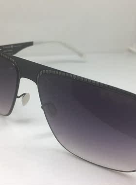 德系无螺丝 磨砂黑色飞行员款太阳镜墨镜