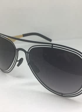 无螺丝AC!BERLIN model Beastyness黑色飞行员款太阳镜墨镜男女