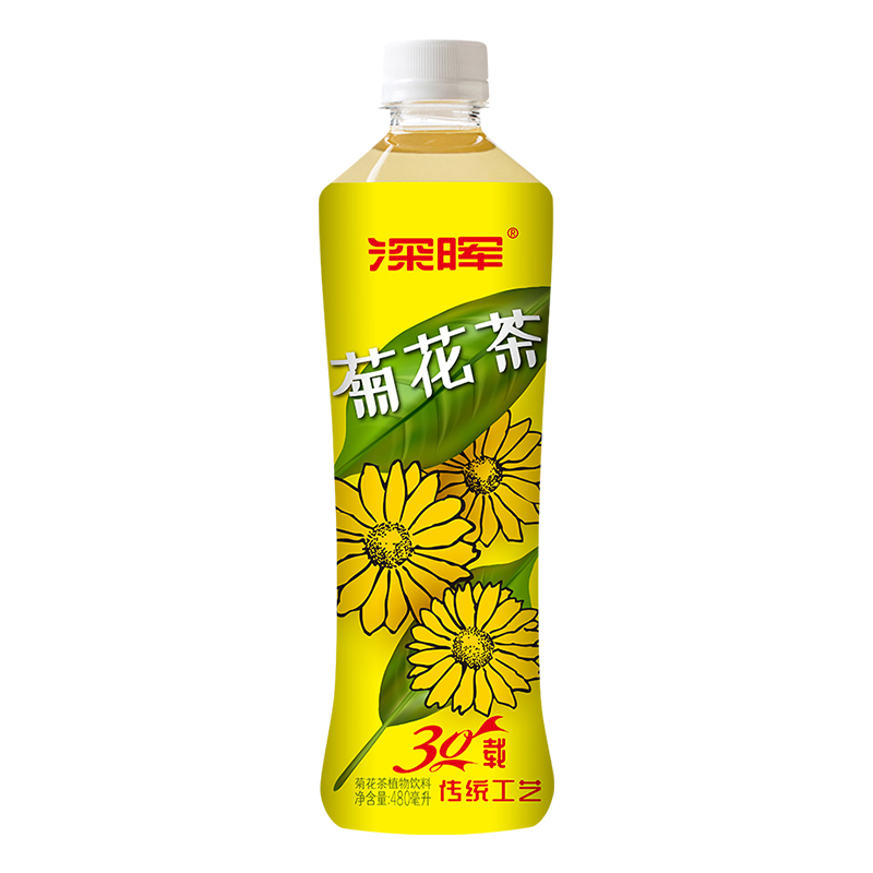 深晖菊花茶饮料大瓶装480ml*15整箱夏日饮品解渴解腻植物饮料正品 - 图3