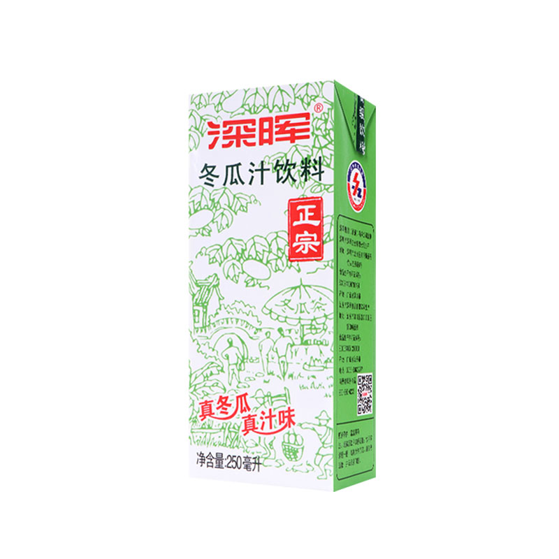 深晖冬瓜茶饮料250ml*24盒装整箱0脂肪荷叶鲜冬瓜汁老牌经典口味-图3