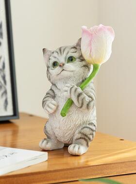 创意可爱的猫饰品家客厅卧室书房装饰办公室桌面小动物礼物