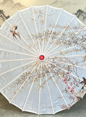 中号70CM新款油纸油纸伞古风道具绸布印花伞装饰遮阳伞摄影走秀伞