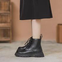 Inron Wind Thick Bottom Martin Boots Woman 2023 Fall New Small Sub Retro Short Boot Side Zipped Slim Single Boots