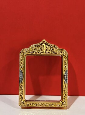 新品4x5藏式复古双面瑞兽唐卡盒