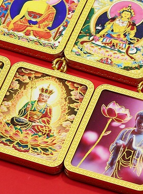 半手绘描金佛像地藏弥勒释迦摩尼