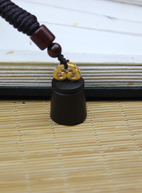 雷击枣木玉化吊坠挂件迷你秤砣小