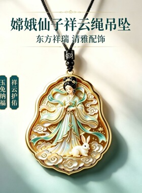 嫦娥仙子吊坠国风立体浮雕仙女神