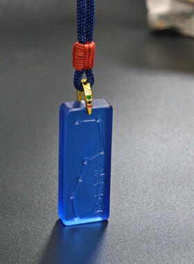 琉璃小方牌新款吊坠简约百搭项链