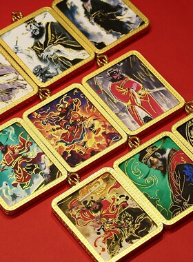 半手绘描金唐卡钟馗纳福降魔大黑