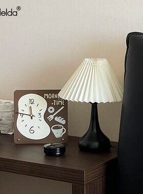 速发Madelda入户玄关摆件侘寂风家居客厅钟表摆放式桌面电视柜装