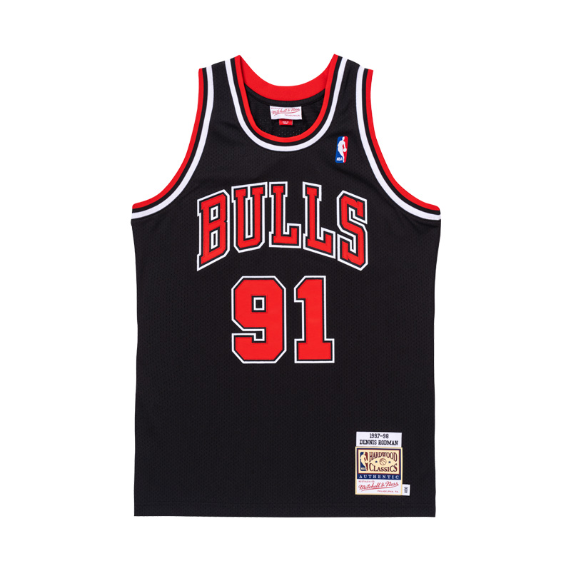 Mitchell Ness复古篮球服男AU球员版97赛季NBA公牛队罗德曼球衣男 - 图3