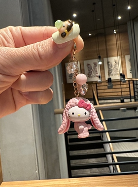 可爱卡通小猫兔子挂件包包配饰拉链头扣头挂件零钱包精致小挂坠