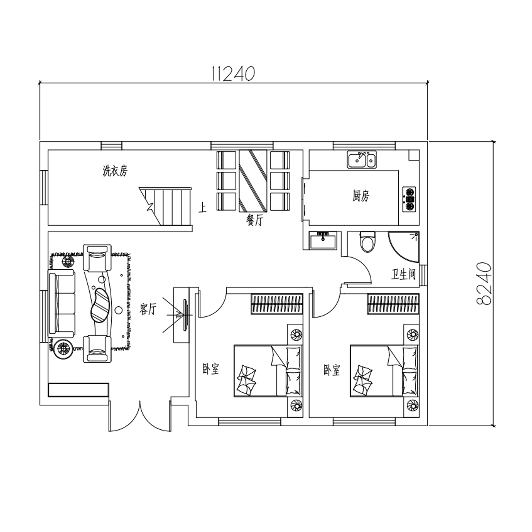 两层现代乡村别墅设计实用经济图纸建筑结构施工水电全套A99