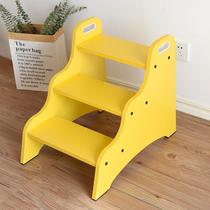 Child cushion footrest Stool Wash Terrace Baby Bathroom Triple plus High wood stairs Step on foot stool Footstool Non-slip Solid