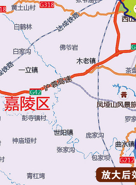 新款营山县地图定制行政区划图挂图打印仿红木家用办公室高清贴图