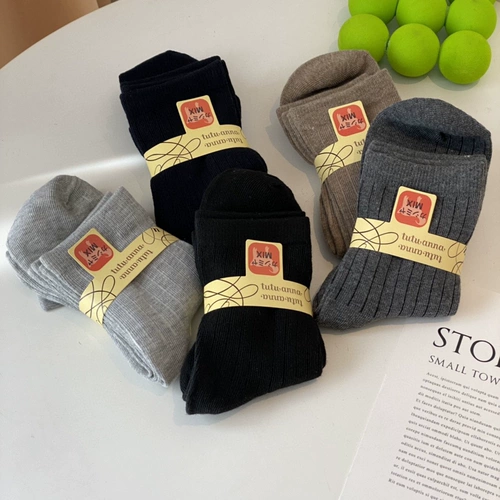 Японские демисезонные удерживающие тепло цветные дышащие носки подходит для мужчин и женщин, средней длины, впитывают пот и запах