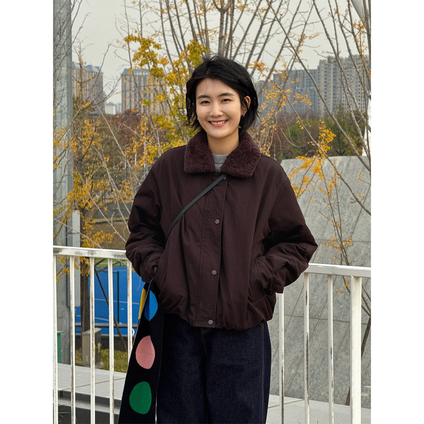 周浪清咖色老钱风夹克棉服女款2025新款冬季保暖棉衣短款夹棉外套,淘宝优惠券,粉丝福利购,淘宝优惠卷