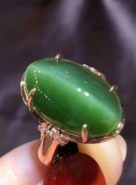 法国gentle motto猫眼石戒指女镶嵌铜材质指环 送妈妈送礼气质