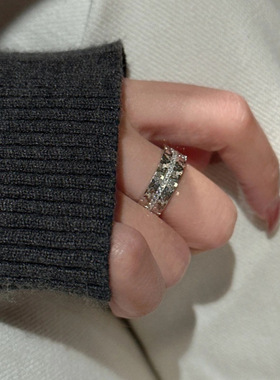 法国gentle motto设计小众碎冰冰爆闪百搭戒指韩系简约气质高级