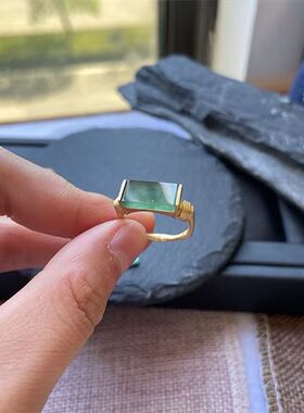 法国Gentle Motto复古款玉髓马鞍戒指指环简约复古个性百搭气质