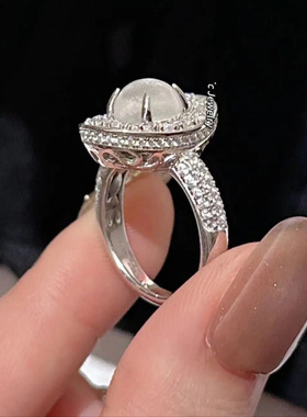 法国gentle motto设计灯泡小元宝迎财水沫玉蛋面戒指 新中式925