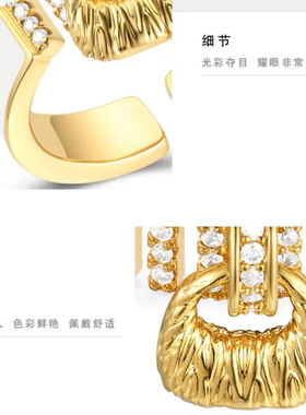 法国gentle motto设计字母mm珐琅工艺包包耳钉   925银针简约