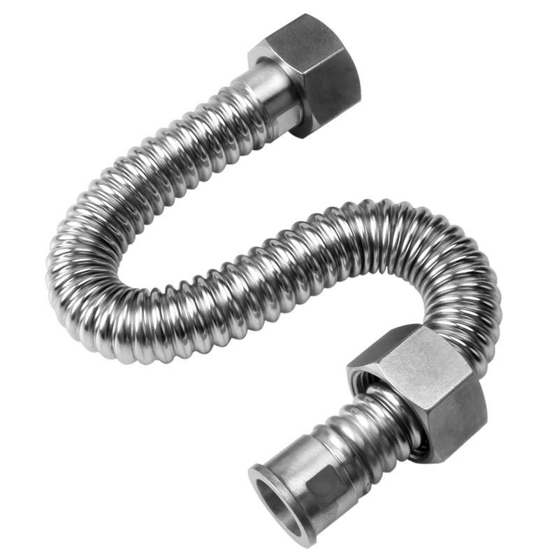 Thickened 6-minute 304 stainless steel corrugated pipe DN20 water heater boiler pressure-proof explosion-proof water inlet hose hot and cold water 1