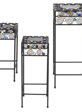 3PCS /Set Wrought Iron Flower Pot Rack for Indoor Outdoor Ba