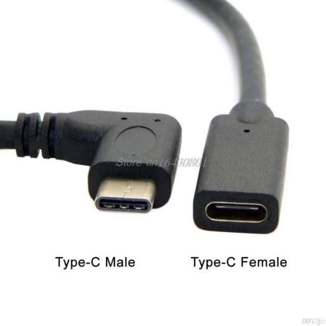 90 Degree Right Angle USB 3.1 Type C Male To Female Extensio-图0