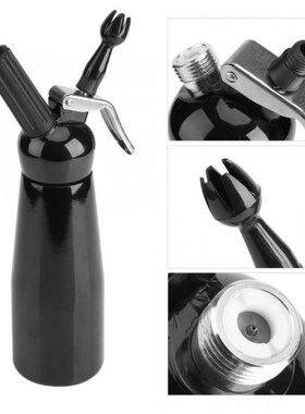 500mL Black Aluminum Whipped Dessert Cream Butter Dispenser