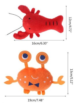 Soft Plush Pet Dog Toys Puppy Cartoon Lobster Crab Squeaky